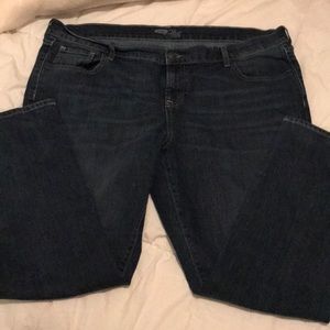 Dark wash straight leg jeans
